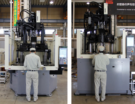 Height comparison of the new and old machines  (Left: New TWX220R / Right: Old 220t Type)